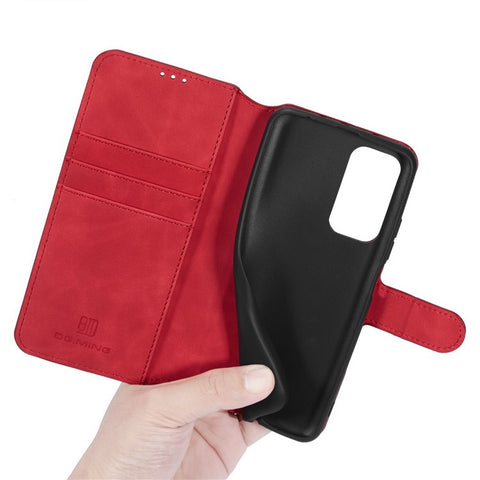 DG.MING Vintage Style Leather Wallet Stand Cover Shell with Handy Strap for Xiaomi Mi 10T 5G/10T Pro 5G/Redmi K30S