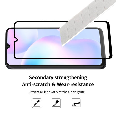 HAT-PRINCE ENKAY ENK-PC0542 Shockproof Clear TPU Case with 0.26mm 9H 2.5D Full Glue Tempered Glass for Xiaomi Redmi 9A