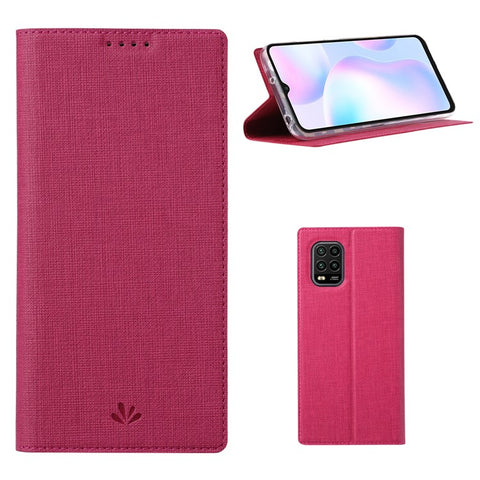 VILI DMX for Xiaomi Mi 10 Lite 5G/Redmi Note 9 Pro 5G Cross Texture Leather Stand Case