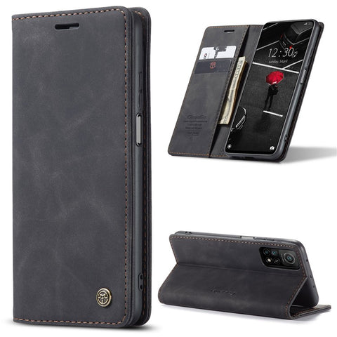CASEME 013 Series Auto-absorbed Leather Stand Wallet Cover Case for Xiaomi Mi 10T 5G / Mi 10T Pro 5G