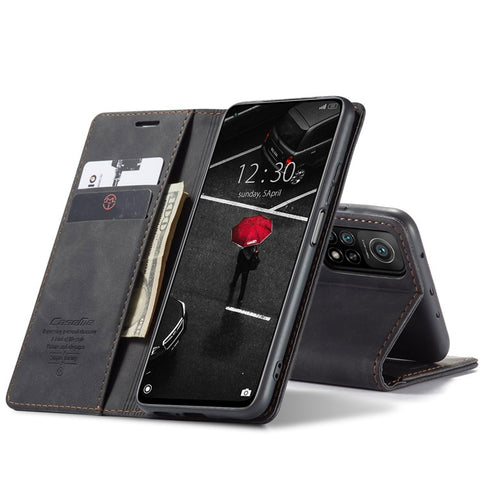 CASEME 013 Series Auto-absorbed Leather Stand Wallet Cover Case for Xiaomi Mi 10T 5G / Mi 10T Pro 5G