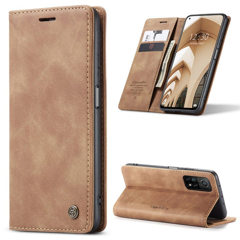CASEME 013 Series Auto-absorbed Leather Stand Wallet Cover Case for Xiaomi Mi 10T 5G / Mi 10T Pro 5G