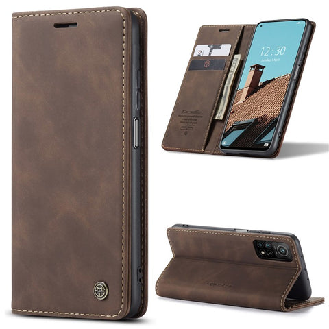 CASEME 013 Series Auto-absorbed Leather Stand Wallet Cover Case for Xiaomi Mi 10T 5G / Mi 10T Pro 5G