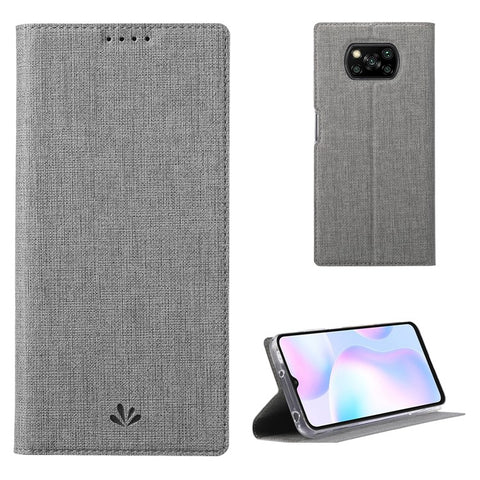 VILI DMX Series Leather Case with Stand and Card Slot for Xiaomi Poco X3/Poco X3 NFC