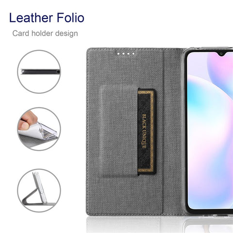 VILI DMX Series Leather Case with Stand and Card Slot for Xiaomi Poco X3/Poco X3 NFC