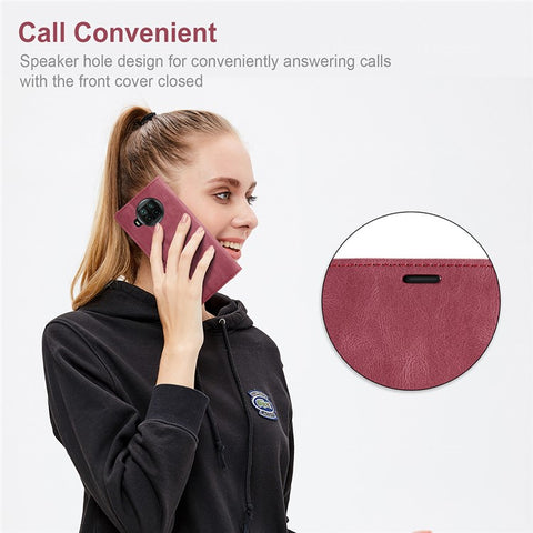 AUTSPACE A01 Series RFID Blocking Retro Matte Leather Case Wallet for Xiaomi Mi 10T Lite 5G/ Mi 10i 5G/Note 9 Pro 5G