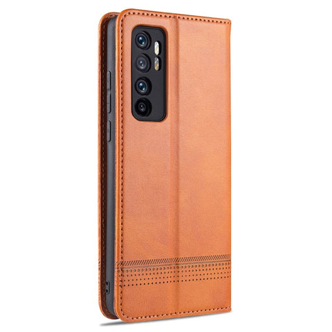 AZNS Auto-absorbed PU Leather + TPU Wallet Stand Phone Cover Case for Xiaomi Mi Note 10 Lite