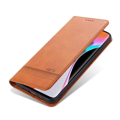 AZNS Auto-absorbed PU Leather + TPU Wallet Stand Phone Cover Case for Xiaomi Mi Note 10 Lite