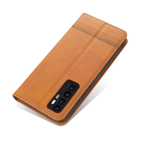 AZNS Auto-absorbed PU Leather + TPU Wallet Stand Phone Cover Case for Xiaomi Mi Note 10 Lite
