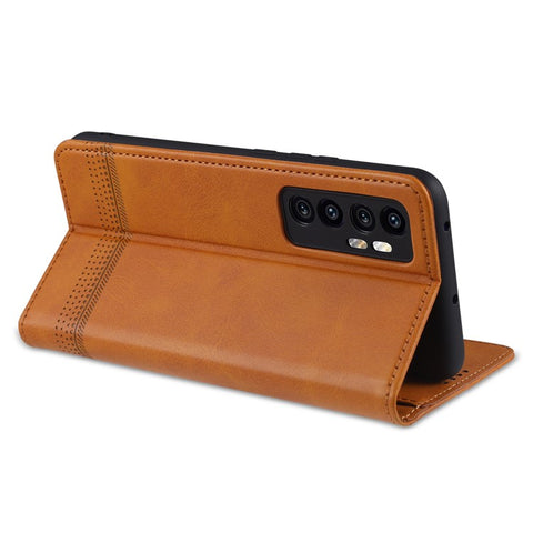 AZNS Auto-absorbed PU Leather + TPU Wallet Stand Phone Cover Case for Xiaomi Mi Note 10 Lite