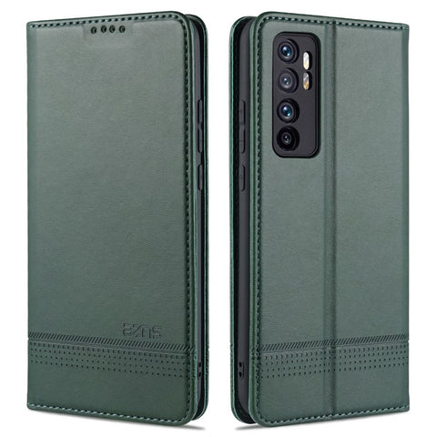 AZNS Auto-absorbed PU Leather + TPU Wallet Stand Phone Cover Case for Xiaomi Mi Note 10 Lite