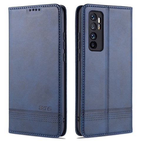 AZNS Auto-absorbed PU Leather + TPU Wallet Stand Phone Cover Case for Xiaomi Mi Note 10 Lite