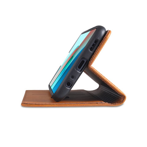 AZNS Automatic Suction Design Leather Wallet Mobile Phone Stand Case for Xiaomi Redmi Note 9 5G/Redmi Note 9T 5G