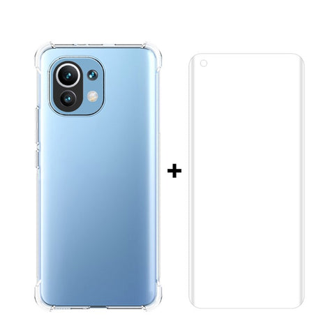 HAT-PRINCE ENKAY ENK-PC0972 2 in 1 Anti-Drop Anti-slip Shockproof Transparent TPU Cover Case + PET Full Screen Protector Film for Xiaomi Mi 11