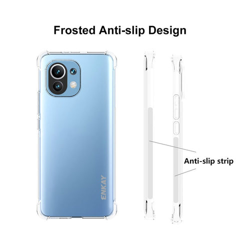 HAT-PRINCE ENKAY ENK-PC0972 2 in 1 Anti-Drop Anti-slip Shockproof Transparent TPU Cover Case + PET Full Screen Protector Film for Xiaomi Mi 11