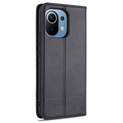 AZNS Auto-absorbed Magnetic Stand Wallet Leather Mobile Shell Case for Xiaomi Mi 11
