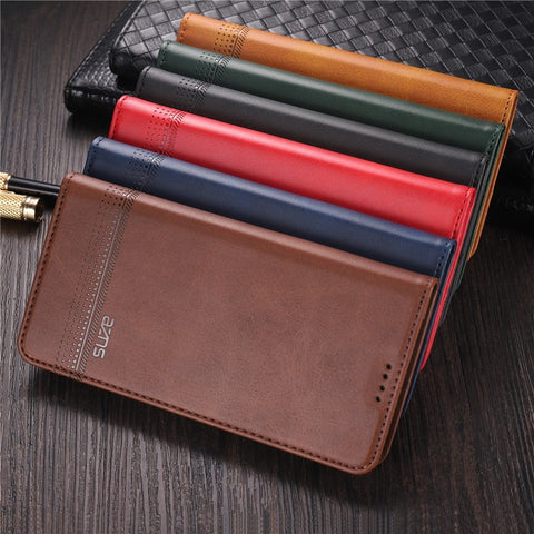 AZNS Auto-absorbed Magnetic Stand Wallet Leather Mobile Shell Case for Xiaomi Mi 11