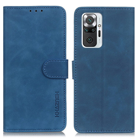 KHAZNEH Retro PU Leather Case for Xiaomi Redmi Note 10 Pro (Global), Stand Function Flip Magnetic Wallet Phone Cover- Red
