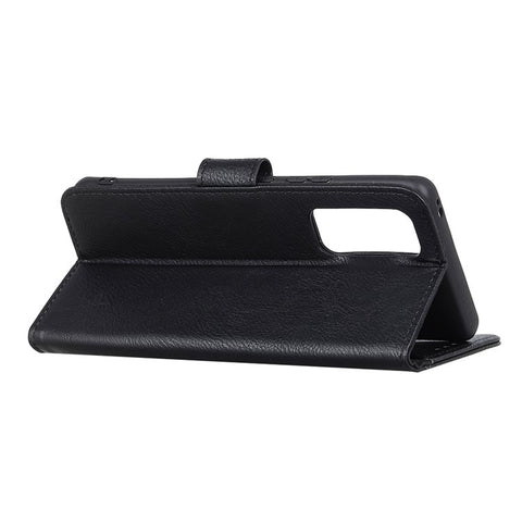 KHAZNEH Magnetic Buckle Design Wallet PU Leather Phone Stand Shell Case for Xiaomi Redmi Note 10 Pro