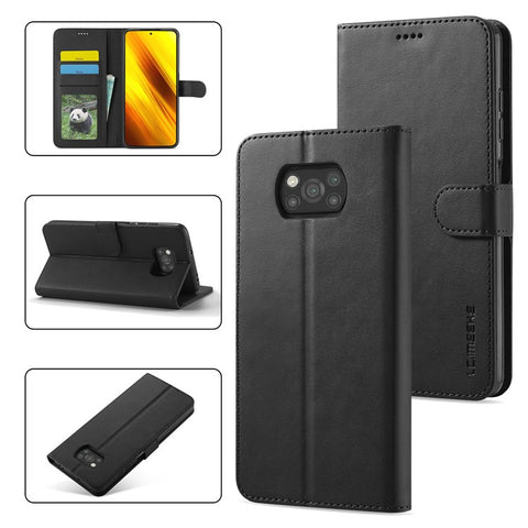 LC.IMEEKE Wallet Stand Leather Shell Phone Cover Case for Xiaomi Poco X3 NFC / Xiaomi Poco X3