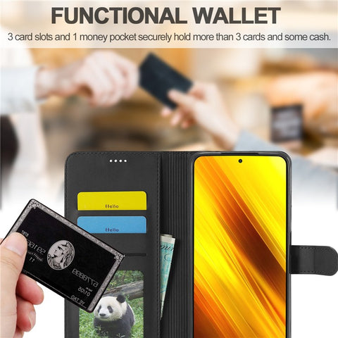 LC.IMEEKE Wallet Stand Leather Shell Phone Cover Case for Xiaomi Poco X3 NFC / Xiaomi Poco X3