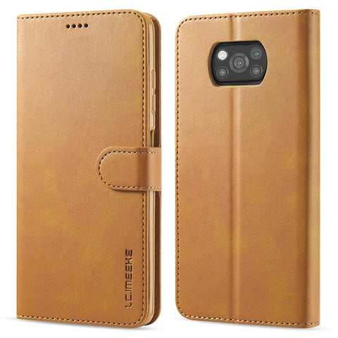 LC.IMEEKE Wallet Stand Leather Shell Phone Cover Case for Xiaomi Poco X3 NFC / Xiaomi Poco X3