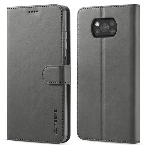 LC.IMEEKE Wallet Stand Leather Shell Phone Cover Case for Xiaomi Poco X3 NFC / Xiaomi Poco X3