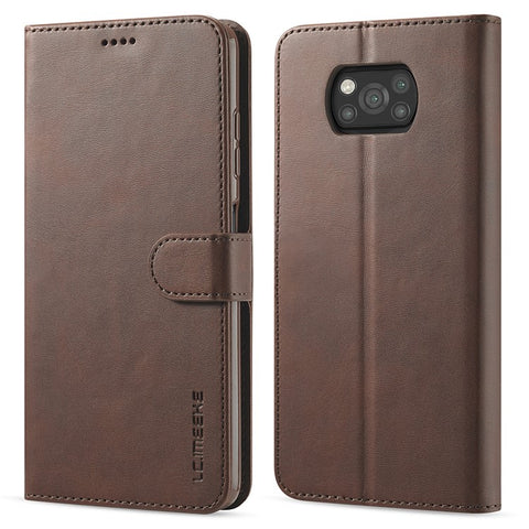 LC.IMEEKE Wallet Stand Leather Shell Phone Cover Case for Xiaomi Poco X3 NFC / Xiaomi Poco X3