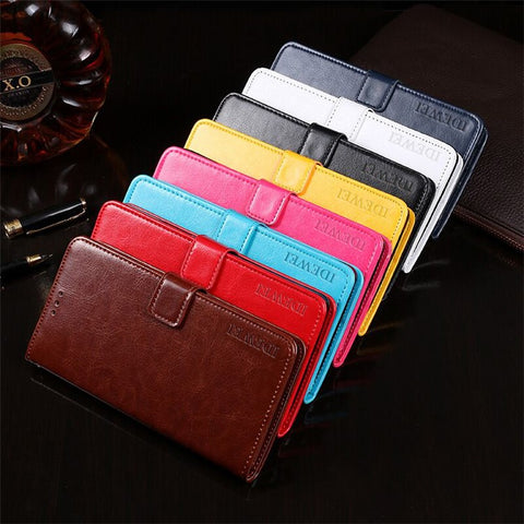 IDEWEI Crazy Horse Texture Leather Wallet Folio Flip Mobile Phone Case for Xiaomi Poco X3 Pro