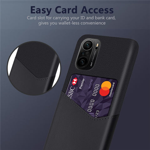 KSQ Cloth Texture PC Phone Case with Card Slot for Xiaomi Redmi K40/K40 Pro/K40 Pro+/ Xiaomi Mi 11i/11X Pro/ Xiaomi Poco F3