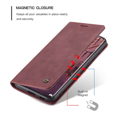 CASEME 013 Series Auto-absorbed Leather Wallet Stand Case Shell for Xiaomi Mi 11
