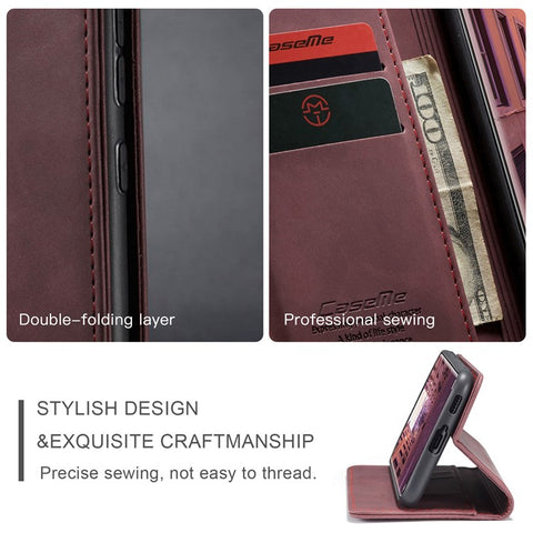 CASEME 013 Series Auto-absorbed Leather Wallet Stand Case Shell for Xiaomi Mi 11