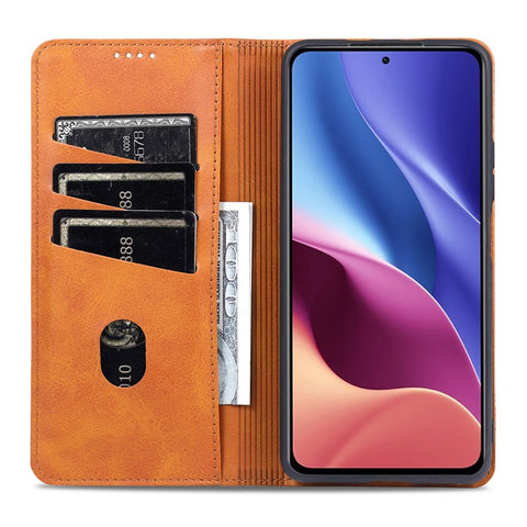 AZNS Auto-absorbed Magnet Well-Protected Full Protection Leather Stand Mobile Shell Case for Xiaomi Redmi K40/K40 Pro/K40 Pro+/Mi 11i/Poco F3