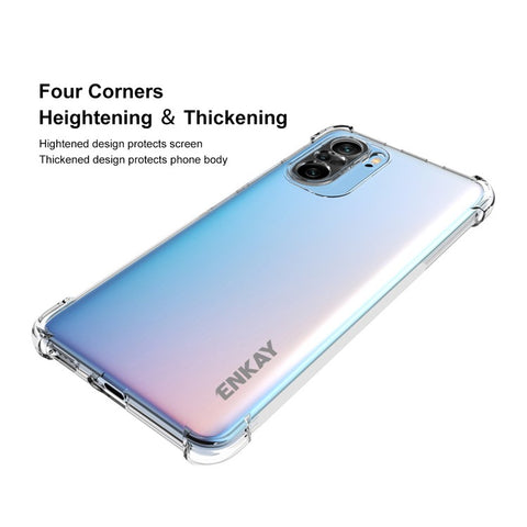 ENKAY HAT PRINCE ENK-PC103 4 Corners Thicken Airbag Anti-slip Flexible Transparent TPU Cover Case for Xiaomi Redmi K40/K40 Pro/K40 Pro+/Mi 11i/Poco F3