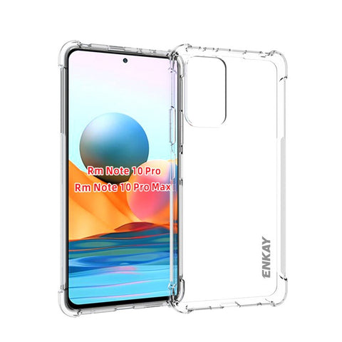 ENKAY HAT PRINCE ENK-PC116 Anti-slip Flexible Transparent TPU Cover Thicken 4 Corners Airbag Case for Xiaomi Redmi Note 10 Pro 4G (India)/(Global)/Note 10 Pro Max
