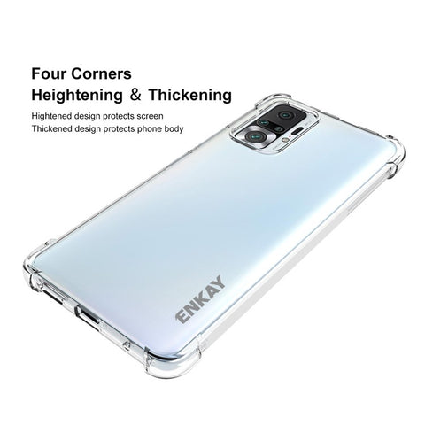 ENKAY HAT PRINCE ENK-PC116 Anti-slip Flexible Transparent TPU Cover Thicken 4 Corners Airbag Case for Xiaomi Redmi Note 10 Pro 4G (India)/(Global)/Note 10 Pro Max