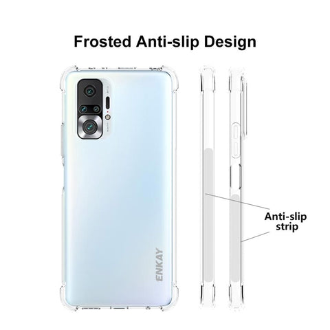 ENKAY HAT PRINCE ENK-PC116 Anti-slip Flexible Transparent TPU Cover Thicken 4 Corners Airbag Case for Xiaomi Redmi Note 10 Pro 4G (India)/(Global)/Note 10 Pro Max