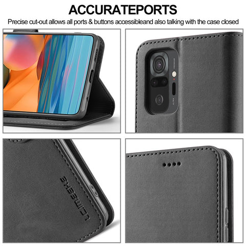 LC.IMEEKE Wallet Stand Leather Phone Casing Shell for Xiaomi Redmi Note 10 Pro/Note 10 Pro Max