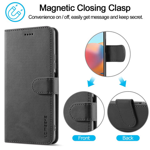 LC.IMEEKE Wallet Stand Leather Phone Casing Shell for Xiaomi Redmi Note 10 Pro/Note 10 Pro Max