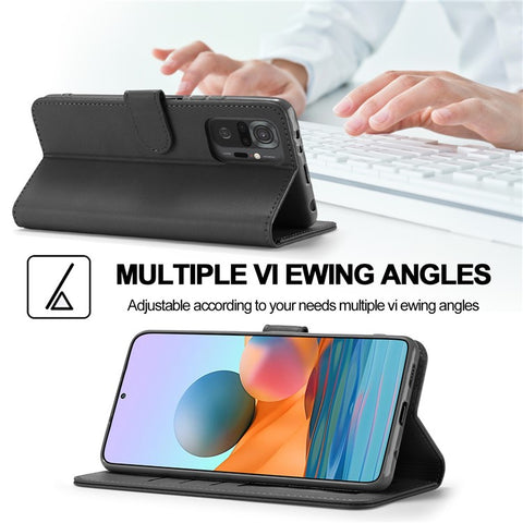 LC.IMEEKE Wallet Stand Leather Phone Casing Shell for Xiaomi Redmi Note 10 Pro/Note 10 Pro Max