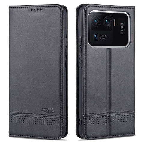 AZNS Auto-absorbed Magnetic Stand Wallet Leather Phone Protection Shell Case for Xiaomi Mi 11 Ultra