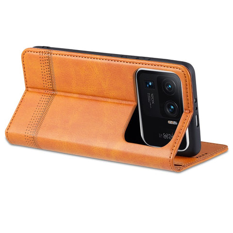 AZNS Auto-absorbed Magnetic Stand Wallet Leather Phone Protection Shell Case for Xiaomi Mi 11 Ultra