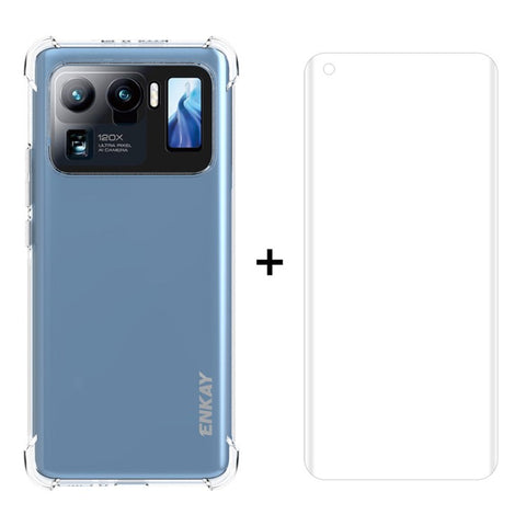 ENKAY HAT PRINCE 2 in 1 Shockproof Transparent TPU Cover Case + PET Full Screen Anti-Drop Anti-slip Protector Film for Xiaomi Mi 11 Ultra