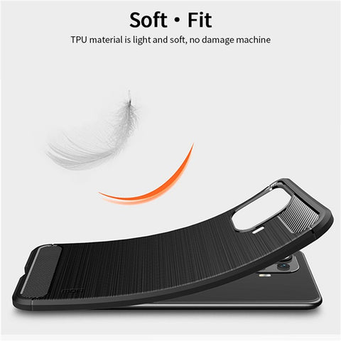 MOFI Brushed Design Carbon Fiber TPU Phone Case Cover for Xiaomi Mi 11 Pro