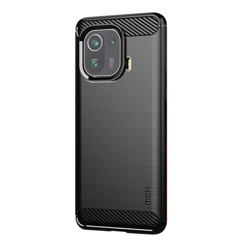 MOFI Brushed Design Carbon Fiber TPU Phone Case Cover for Xiaomi Mi 11 Pro