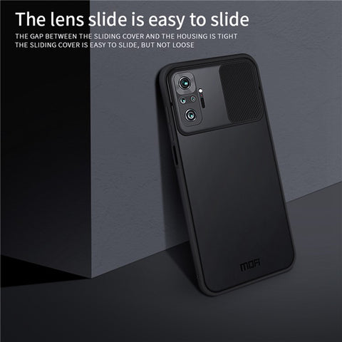 MOFI XINDUN Series Slide Lens Design Hybrid Protective Cover Shock-Absorbed Phone Case for Xiaomi Redmi Note 10 Pro