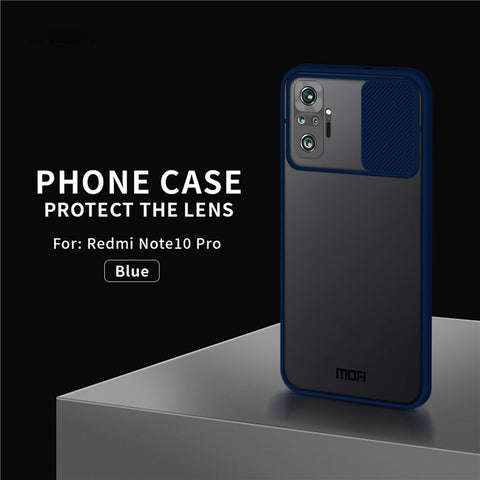 MOFI XINDUN Series Slide Lens Design Hybrid Protective Cover Shock-Absorbed Phone Case for Xiaomi Redmi Note 10 Pro