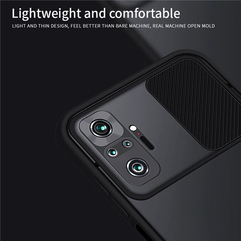 MOFI XINDUN Series Slide Lens Design Hybrid Protective Cover Shock-Absorbed Phone Case for Xiaomi Redmi Note 10 Pro