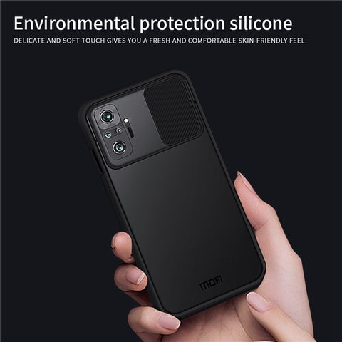 MOFI XINDUN Series Slide Lens Design Hybrid Protective Cover Shock-Absorbed Phone Case for Xiaomi Redmi Note 10 Pro