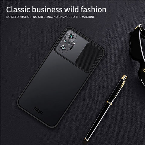 MOFI XINDUN Series Slide Lens Design Hybrid Protective Cover Shock-Absorbed Phone Case for Xiaomi Redmi Note 10 Pro